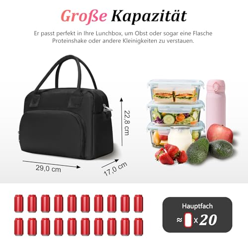AOTM Kühltasche Klein Frauen Männer, 12L Lunchtasche mit Gurt für Arbeit – Ansicht 2