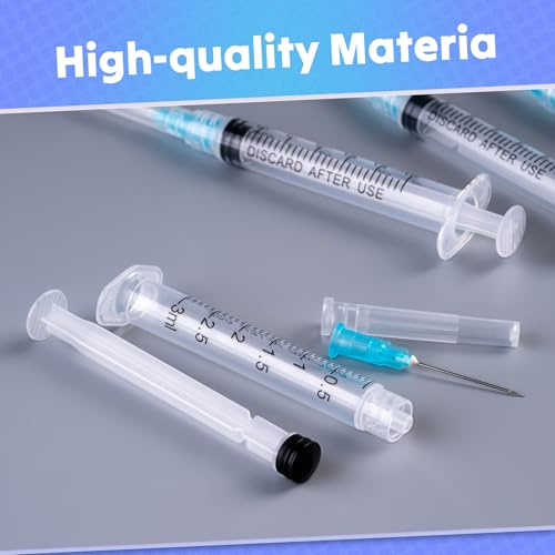 Image of 3ml Syringes with 23 Gauge 1 Inch Needles Luer Lock Disposable, 20 Pack | Disposable Lab Supplies for Measuring Refilling Dispensing Liquids, Oil, Inks, Watering, Plant, Pet Feeding, Glue Applicator