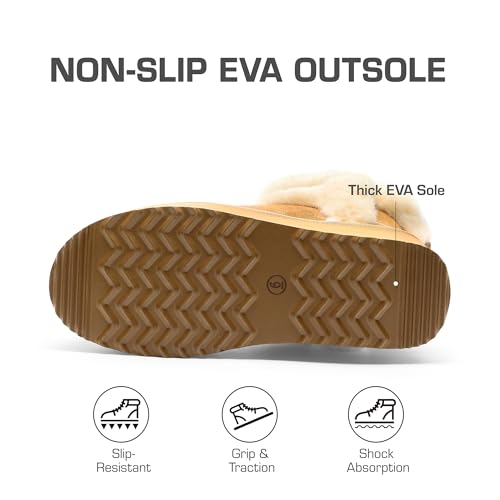 DREAM PAIRS Winter Platform Fur Boots for Women Genuine Suede Faux Fur Snow Booties Classic Warm Slip-On Memory Foam Comfort FuzzyChic Plush Platform Ankle Boots3