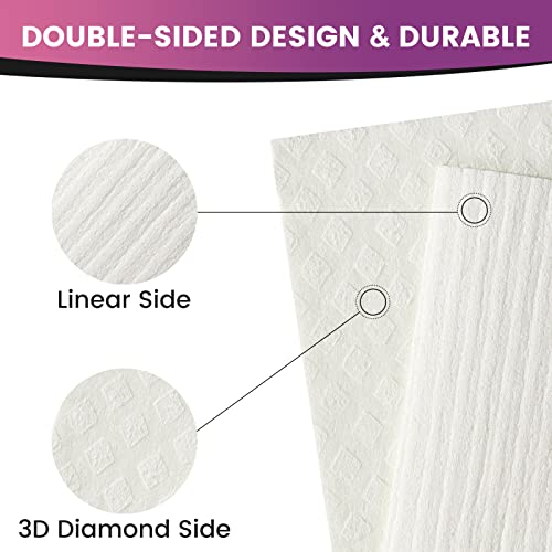 Homaxy Swedish Dishcloths For Kitchen, 10 Pack Reusable And Eco-Friendly Cellulose Sponge Cloths Dish Towels, Absorbent And No Odor Paper Towels For Dishes ＆ Counters, White #TOP1