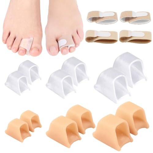 ZOCONE 16 Piezas Corrector Dedo Martillo para Pies Silicona Separador Dedos Pie Vendaje Dedo Pie Ferula Dedo Martillo Pie Alisador de Dedos Martillo Ajustable Enderezador de Dedos Pies Garra Martillo