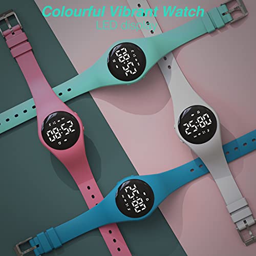 Led Digital Pedometer Watch, Digital Steps Tracker, Non-Bluetooth, Vibrating Alarm Clock, Stopwatch, Great Gift For Children Teens Girls Boys Women (Green) #TOP6