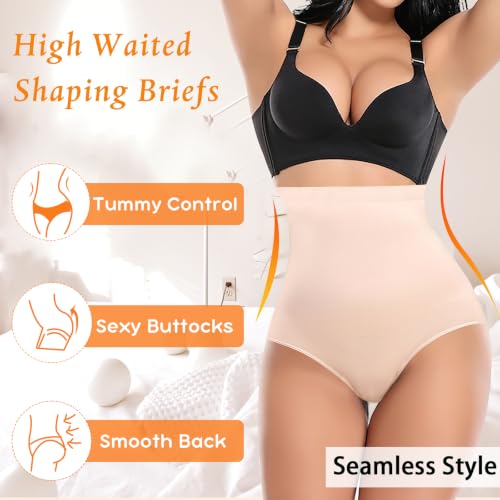Image of Werena Tummy Control Shapewear Panties for Women High Waisted Body Shaper Slimming Shapewear Underwear Girdle Panty
