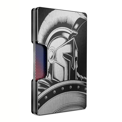 Image of Engraved Aluminum Wallet for Men - Slim Money Clip & Card Holder with Engraved Finish. Enhanced RFID Blocking, Compact, Unique & Minimalist Wallets