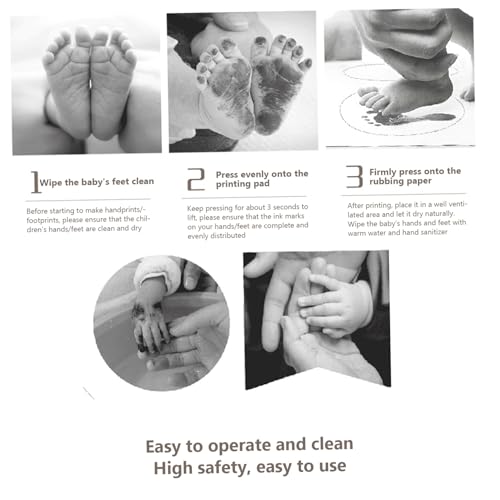 Baby Hand and Footprint Kit, Baby Footprint Kit & Handprint Kit with 1 Clean-Touch Ink Pad and 2 Imprint Cards for Pet Dog Paw Print Kit for New Parents