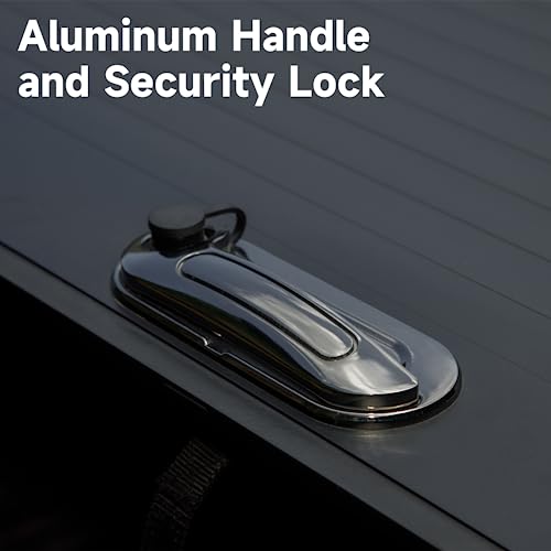 HILAKE Retractable Hard Truck Bed Tonneau Cover Fits 2014-2024 Chevy Silverado/GMC Sierra 1500 5.8ft (69.9\") Low Profile Matte Black Aluminum Waterproof - Thumbnail 4