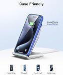 Fast Wireless Charger, NANAMI 15W Max Wireless Charging Stand for iPhone 17 16 15 14 13 12 Mini 11 Pro Max XS Max XR X 8,Fast Charge for Samsung Galaxy S26/S25/S24 Ultra/S23/S22/S21/S20fe, Pixel 9