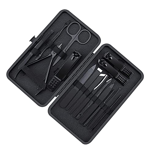 EXCLUZO 16PCS Mani Set wi Case Prof ional di Set Nail Clip r Stainl Steel Salon Grooming Kit for Men Women Parents Elder Patient T vel Nail Care