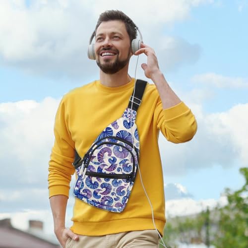 Mochila cruzada Morado Seashell con correa ajustable para evitar rebotes 6