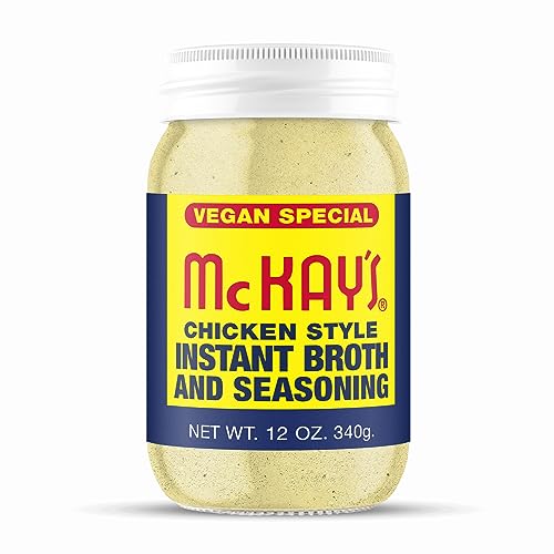 McKay's Vegan Chicken Flavored Soup Seasoning, Gluten Free, Vegetarian Instant Broth, Bullion Powdered Seasoning, Good on Meats, Veggies or in Soup! (Vegan Chicken, 1 Pack)