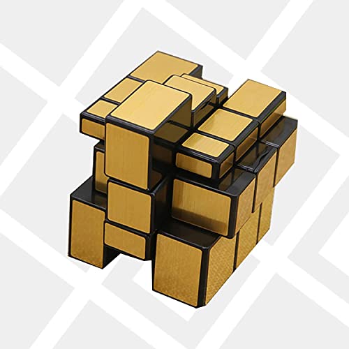 Image of Magic Smoothly Stickerless High Speed Magic for Kids,Speedy Stress Buster Brainstorming Puzzle Game Mind Games,Puzzle for 14 Years and Up,Multi (Mirror Golden Cubbe 3x3)