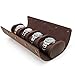 JewelryWatchse Boîte de rangement cylindrique en cuir véritable pour montres Café 2 pour 4 montres
