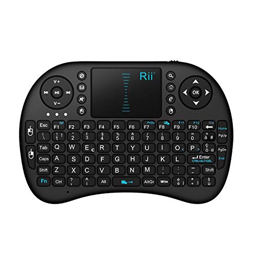 Rii Mini i8 Wireless (layout ITALIANO) - Mini tastiera wireless ergonomica con mouse touchpad per Smart TV, Mini PC, HTPC, Console, Computer