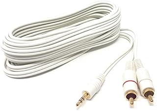 MainCore 5m Long White 3.5mm Jack to 2 x RCA Twin Phono Y Plugs/Stereo Audio Cable (Available in 1.2m 2m 3m 5m) (5m)