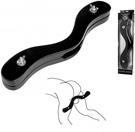 Get him by the Balls! Master-Series-Enforcer-Black-Adjustable-Wooden-Best Humbler-Curved. Screws Tight