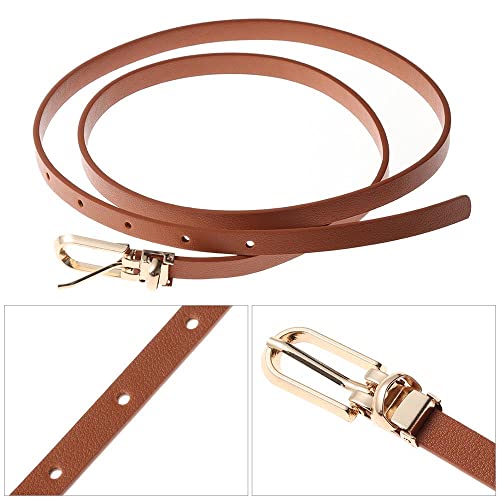 HomeSoGood 5Pcs Adjustable Womens Thin Belts, PU Leather Belts, Candy Color Dress Thin Waist Belt(One Size,mix color)3