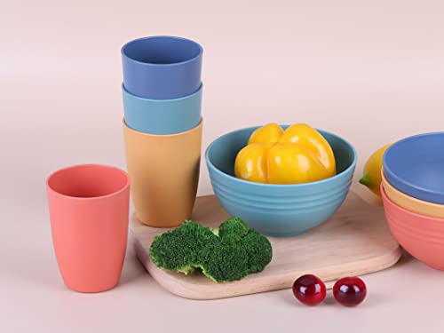 Luckyzone Wheat Straw Reusable Cup (12 Oz) - Unbreakable Drinking Glasses Sets - Dishwasher Safe Tumbler - Lightweight, Bpa Free And Eco Friendly (6Pcs/6Color) #TOP4