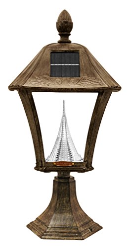 Gama Sonic GS-106FPW-WB Baytown Lamp Outdoor Solar Light, Pole Pier & Wall Mount Kits, Weathered Bronze - Thumbnail 5