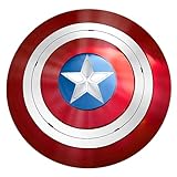 Captain Round 24 Inch America Shield Metal Replica Halloween Medieval Armor Cosplay, Theater Play Shield, LARP Combat Shield Cosplay Shield, Red Rustic Vintage Home Decor Gift. (18 Inch)