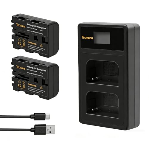 Tecmana Batería de repuesto para Sony NP FM500H, A57, A58, A65, A77, A100, A200, A200K, A200W, A300, A300K, A300X, A350, A350H, A350K, A350X, A450, A500 y A500 50 A5 60 A580 A700 A700K A700P A700Z