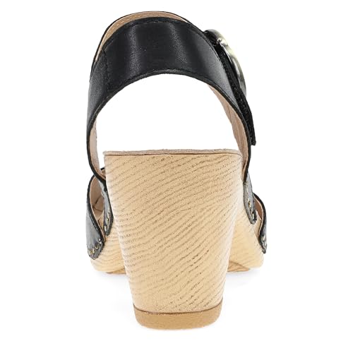 Image of Dansko Tamra Peep Toe Sandal for Women - Quality Leathers and a Heel for a Classy, All-Day Look - Cushioned Footbed for All-Day Comfort