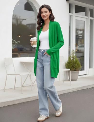 Image of GRACE KARIN Long Cardigan for Women Lightweight Open Front with Pockets | Oversized Cardigan Sweaters for Women, Soft Knit, Casual Fall Clothes, Layering Piece for Fall, Winter & Office Wear