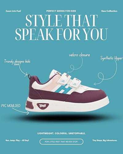 Image of G&D Jumpers Unisex Kids Shoe with Memory Foam EVA Sole | Leather Rexine Upper Breathable, Lightweight | Comfortable & Durable Stylish Indoor & Outdoor | Casual Sneakers