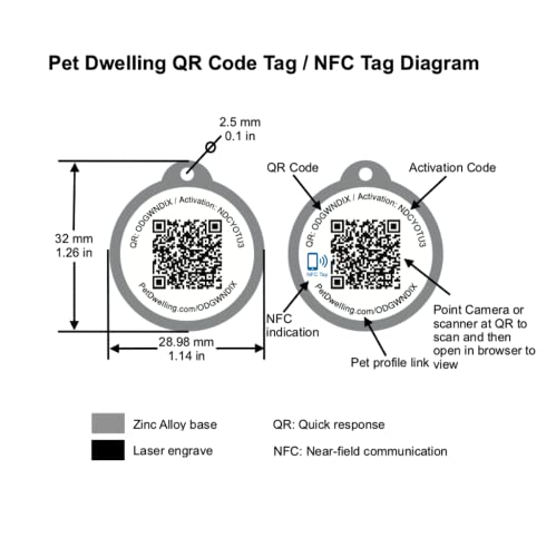 Pet Dwelling 2D QR Code Pet ID Tag - Dog Tags - Cat Tags - Online Pet Profile - Scan Tag Location - Instant Email… - Image 4