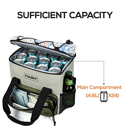Image of TOURIT Small Soft Cooler Bag Insulated, 24 /35 /46-Can Lunch Cooler Bag, Ice Chest, 14.6 /24 /32L Leakproof & Portable Coolers for Picnic, Beach, Camping, Work, Travel, Trip