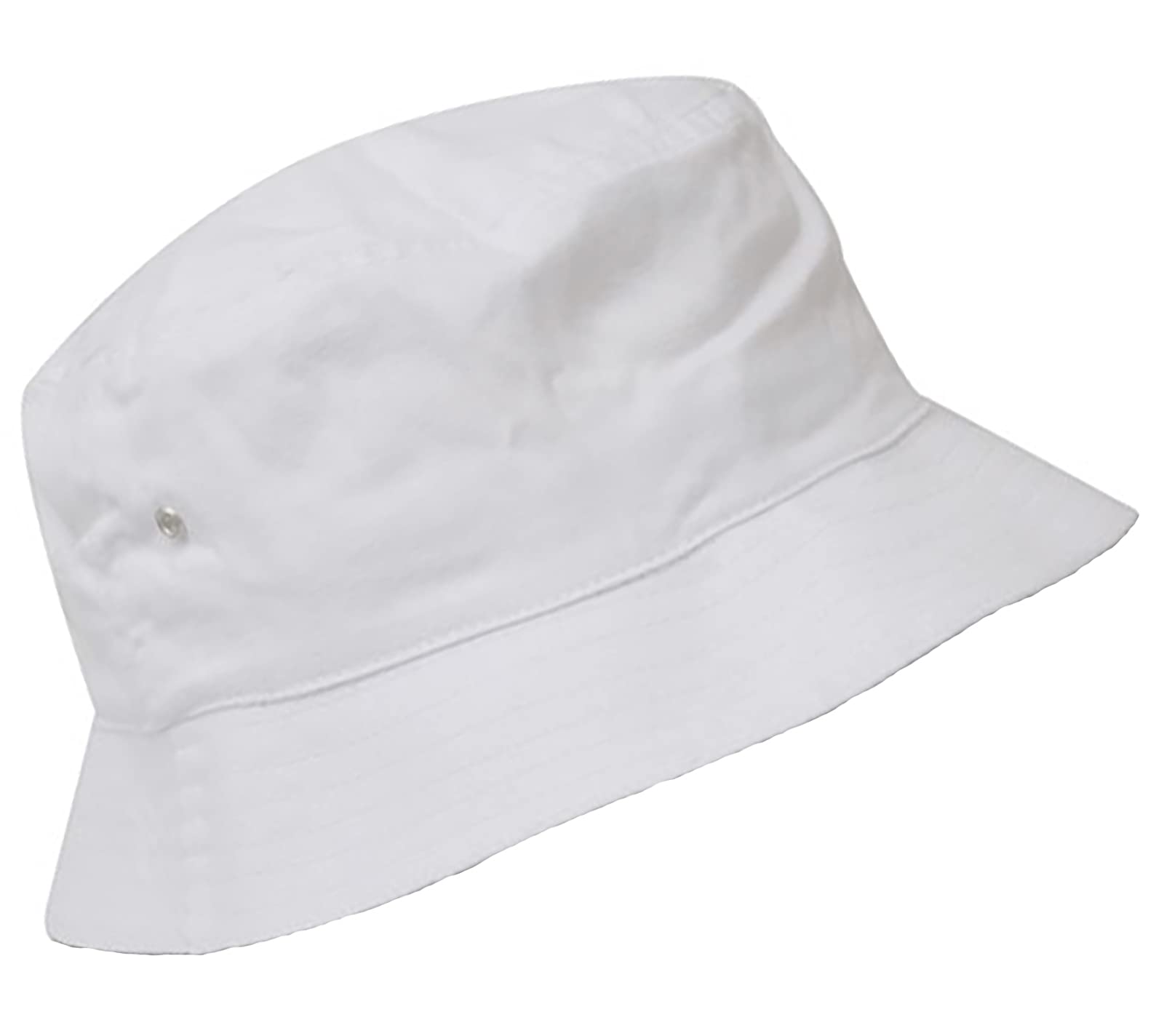 Mfaz Morefaz Ltd Unisex White Nave Rim Cotton Bucket Hat Sun Protection Cap Fishing Outdoor Sun Beach Hat (White Nave Rim Cotton)