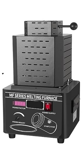 1600ºC Intermediate Frequency Gold Melting Furnace Fast Melting Gold And Silver Copper Iron Aluminum Stainless Steel Melting Furnace Water Circulation Crucible Furnace((3KG) Black)