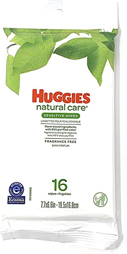 Image of Huggies Bundle - 12 Pack of Natural Care Unscented Baby Travel Wipes 16ct. Each