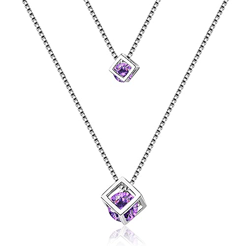 Collier pendentif carré en cristal cadeau mariage femme ras du cou unique