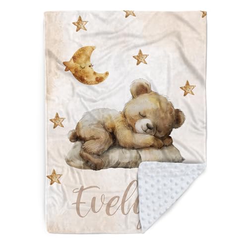 Image of Personalized Baby Blanket for Girls, Custom Nursery Blanket with Name, 30 x 40 Inch Soft Minky Blanket for Baby Toddlers, Newborn Print 01
