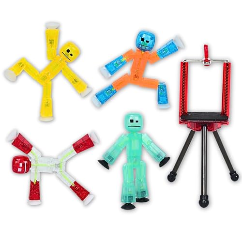 Zing Stikbot 4 pack avec trépied – Clair et brillant dans le noir