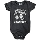 Crazy Dog T-Shirts Undefeated Swimming Champion Baby Bodysuit Funny Sperm Joke Jumper for Infants Funny Onesies Cool Sarcastic Onesie Novelty Onesie Black - 6 Months