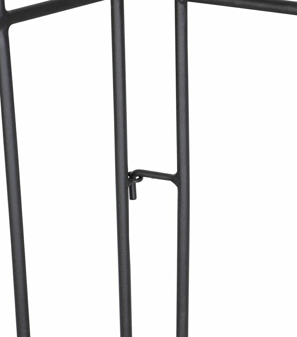 Dekozaun Lilie, 4er Set, 111 cm hoch, erweiterbarer Vintage Metallzaun schwarz, Gartenzaun, Steckzaun, Zierzaun, Vorgartenzaun, 4x Zaunelement 53 cm breit zum Stecken