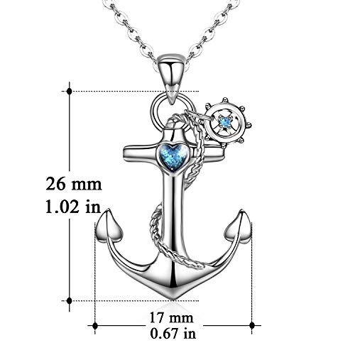 Cuoka US_JWE_B07KJ52MHJ Anchor Necklace, Sterling Silver Anchor Pendant Sailor Necklace Nautical Jewelry Anchor Jewelry thumb #5