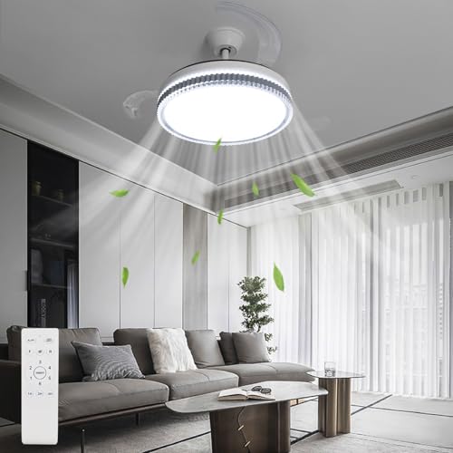 EXTRASTAR Ventilador de Techo con Luz LED 70W, con Mando a Distancia, CCT 3000-4200-6000K, 6600LM, 6 velocidades, Silencioso