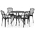 Nirvaer Enhance Outdoor Spaces with 5 Piece Bistro Set, Sturdy Cast Aluminum Patio Furniture, Elegant Design, Black