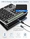 Bluetooth Nummernblock Taschenrechner Wiederaufladbar - 2-in-1 Kabelloser & Kabelgebundener Ziffernblock 34 Tasten mit Display-Rechner,Typ-C-Kabel und Dual Bluetooth für MacBook Laptops PC Smartphones