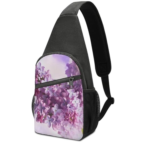 Mochila tipo sling floral Lilac Flowers para adultos miniatura 1