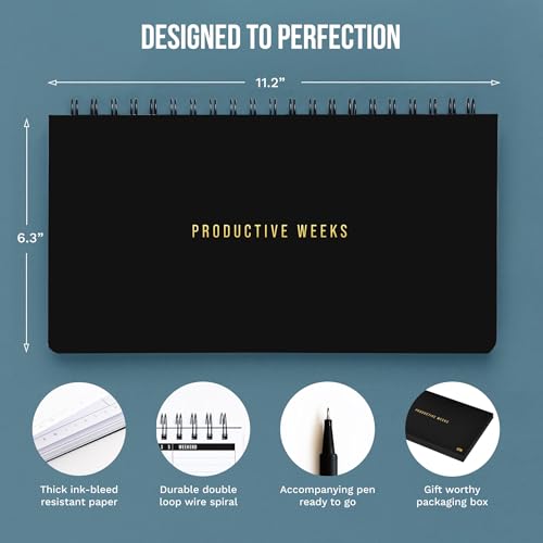 Scribbles That Matter 2026 weekly planner spiral bound (Undated) + Free Pen! | Your Daily weekly monthly productivity planner with habit tracker für Büroarbeiten | 55 Weeks (29x17.2”)