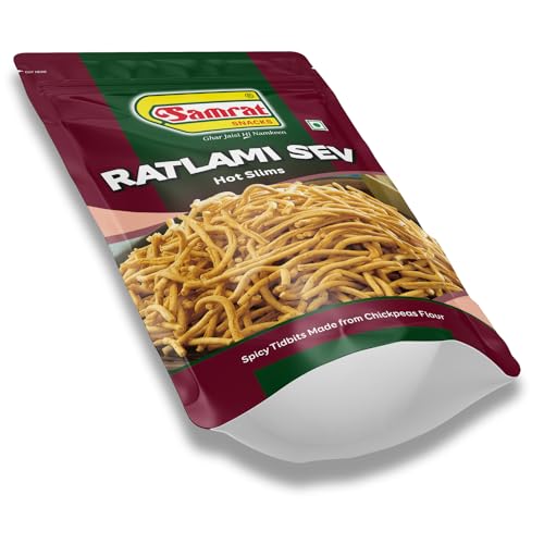 Image of Samrat | Ratlami Sev Bhujia Hot Slims Magic of Spicy & Crispy Taste in Flavorful Namkeen Snacks | Ghar Jaisi Hi Namkeen | (500g)