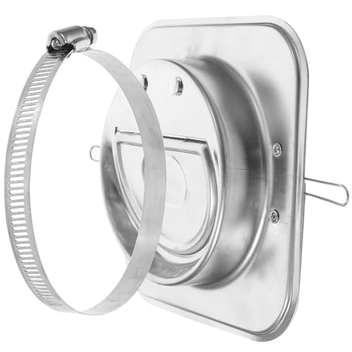 COMPUKAS Stainless Steel 100x100mm Half-open Kitchen Exhaust Check Valve Non-return Valve for Smoke Ducts with Protection
