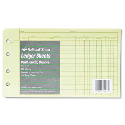 RED14055 - National Extra Sheets for Four-Ring Ledger Binder