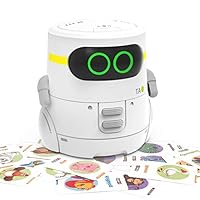 REMOKING STEM Educational Robot Toy,Dance,Sing, Guess Card Game, Speak Like You, Touch Control,Recorder,Interactive Kids Learning Partner,Smart Robot Gifts for Kids(White)