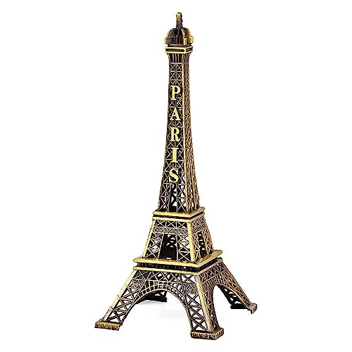 Image of nakfa Antique Finish 3D Metal Paris Eiffel Tower Metal Craft Famous Landmark Building Metal Statue, Cabinet, Office, Gifts Decorative Showpiece (Multi)