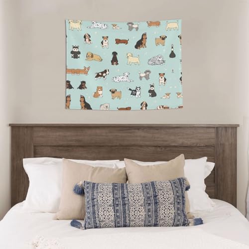 Wandteppich mit Hundemotiv, Kunstdekor, Stoff für Schlafzimmer, Wohnzimmer, Studentenwohnheim