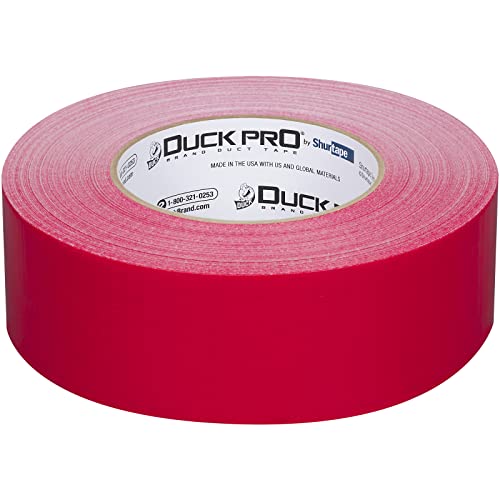 Image of Duck Pro by Shurtape Professional Grade, Industrial Colored Cloth Duct Tape for Industrial Color-Coding, HVAC and Automotive, 48mm x 60yd, 10.0 mil, Red, 1 Roll (105481)